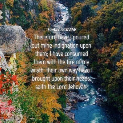 Picture 04 - Ezekiel 22:31 ASV - Therefore have I poured out mine indignation upon - Bible Verse Picture