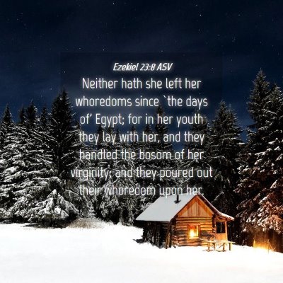 Picture 04 - Ezekiel 23:8 ASV - Neither hath she left her whoredoms since `the - Bible Verse Picture
