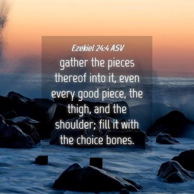 Picture 04 - Ezekiel 24:4 ASV - gather the pieces thereof into it, even every - Bible Verse Picture