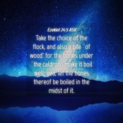Picture 04 - Ezekiel 24:5 ASV - Take the choice of the flock, and also a pile `of - Bible Verse Picture