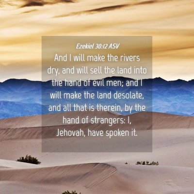 Picture 04 - Ezekiel 30:12 ASV - And I will make the rivers dry, and will sell the - Bible Verse Picture