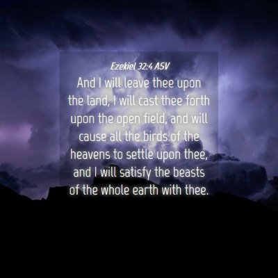 Picture 04 - Ezekiel 32:4 ASV - And I will leave thee upon the land, I will cast - Bible Verse Picture
