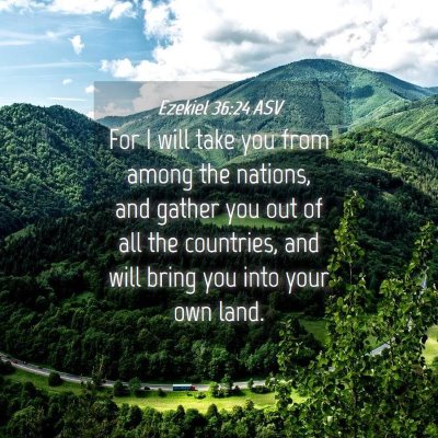 Picture 04 - Ezekiel 36:24 ASV - For I will take you from among the nations, and - Bible Verse Picture