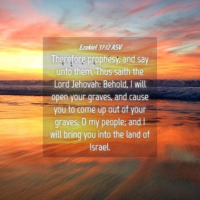 Picture 04 - Ezekiel 37:12 ASV - Therefore prophesy, and say unto them, Thus saith - Bible Verse Picture