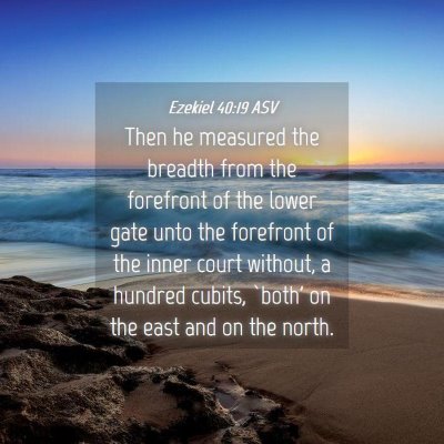 Picture 04 - Ezekiel 40:19 ASV - Then he measured the breadth from the forefront - Bible Verse Picture