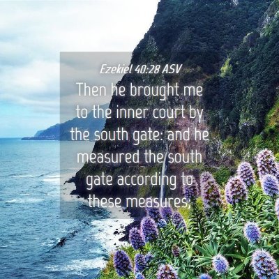 Picture 04 - Ezekiel 40:28 ASV - Then he brought me to the inner court by the - Bible Verse Picture