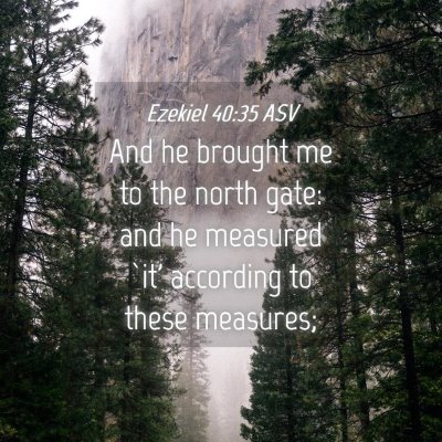 Picture 04 - Ezekiel 40:35 ASV - And he brought me to the north gate: and he - Bible Verse Picture