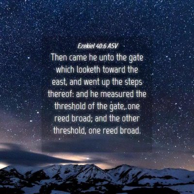 Picture 04 - Ezekiel 40:6 ASV - Then came he unto the gate which looketh toward - Bible Verse Picture