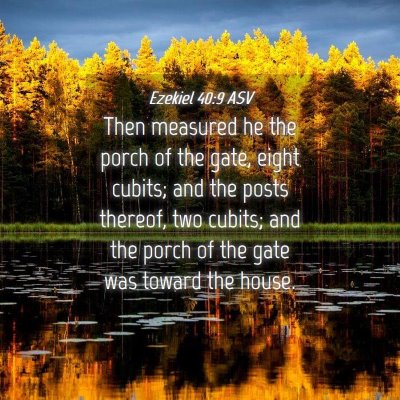 Picture 04 - Ezekiel 40:9 ASV - Then measured he the porch of the gate, eight - Bible Verse Picture