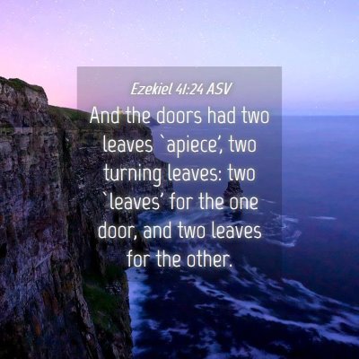 Picture 04 - Ezekiel 41:24 ASV - And the doors had two leaves `apiece', two - Bible Verse Picture