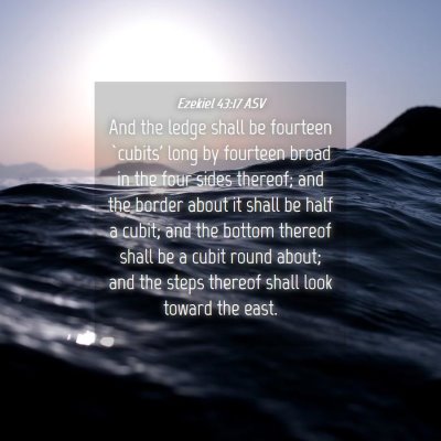 Picture 04 - Ezekiel 43:17 ASV - And the ledge shall be fourteen `cubits' long by - Bible Verse Picture