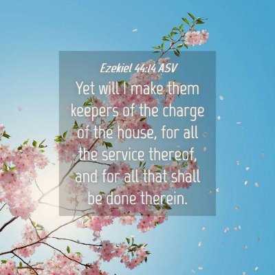 Picture 04 - Ezekiel 44:14 ASV - Yet will I make them keepers of the charge of the - Bible Verse Picture