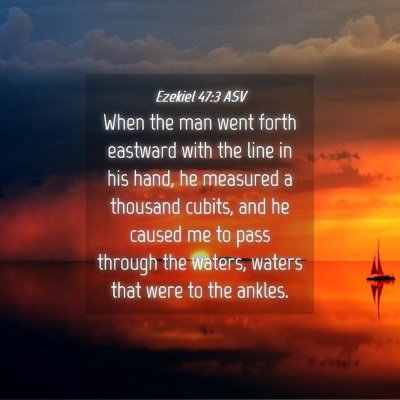 Picture 04 - Ezekiel 47:3 ASV - When the man went forth eastward with the line in - Bible Verse Picture
