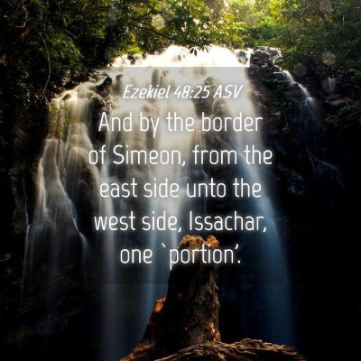 Picture 04 - Ezekiel 48:25 ASV - And by the border of Simeon, from the east side - Bible Verse Picture