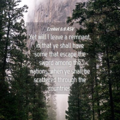 Picture 04 - Ezekiel 6:8 ASV - Yet will I leave a remnant, in that ye shall have - Bible Verse Picture