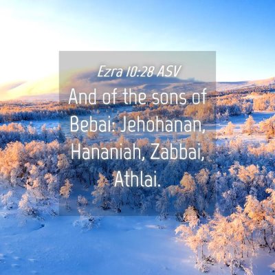 Picture 04 - Ezra 10:28 ASV - And of the sons of Bebai: Jehohanan, Hananiah, - Bible Verse Picture