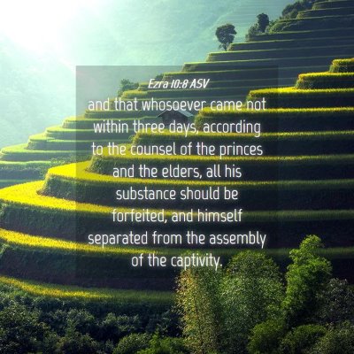 Picture 04 - Ezra 10:8 ASV - and that whosoever came not within three days, - Bible Verse Picture