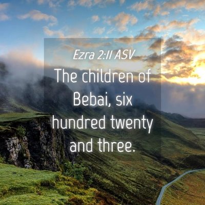 Picture 04 - Ezra 2:11 ASV - The children of Bebai, six hundred twenty and - Bible Verse Picture