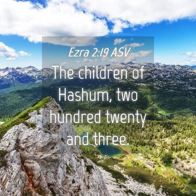 Picture 04 - Ezra 2:19 ASV - The children of Hashum, two hundred twenty and - Bible Verse Picture