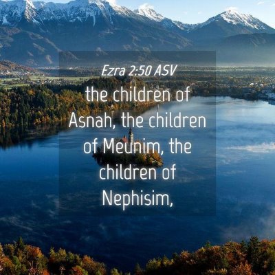 Picture 04 - Ezra 2:50 ASV - the children of Asnah, the children of Meunim, - Bible Verse Picture