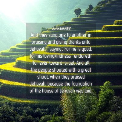 Picture 04 - Ezra 3:11 ASV - And they sang one to another in praising and - Bible Verse Picture