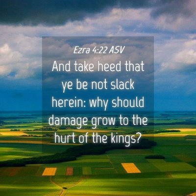 Picture 04 - Ezra 4:22 ASV - And take heed that ye be not slack herein: why - Bible Verse Picture