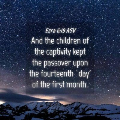 Picture 04 - Ezra 6:19 ASV - And the children of the captivity kept the - Bible Verse Picture