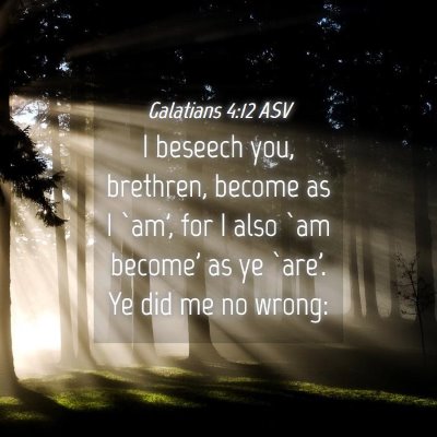 Picture 04 - Galatians 4:12 ASV - I beseech you, brethren, become as I `am', for I - Bible Verse Picture
