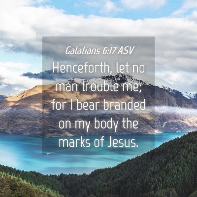 Picture 04 - Galatians 6:17 ASV - Henceforth, let no man trouble me; for I bear - Bible Verse Picture