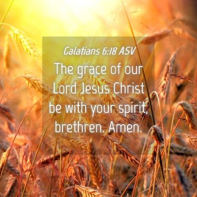 Picture 04 - Galatians 6:18 ASV - The grace of our Lord Jesus Christ be with your - Bible Verse Picture