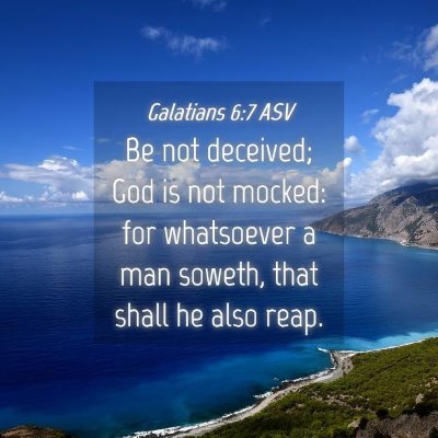 Picture 04 - Galatians 6:7 ASV - Be not deceived; God is not mocked: for - Bible Verse Picture