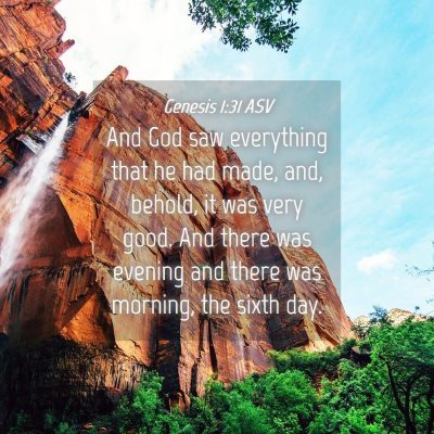 Picture 04 - Genesis 1:31 ASV - And God saw everything that he had made, and, - Bible Verse Picture