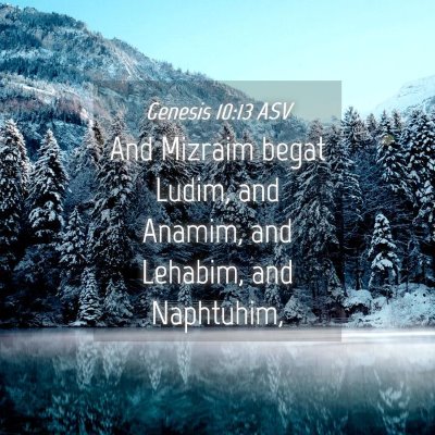 Picture 04 - Genesis 10:13 ASV - And Mizraim begat Ludim, and Anamim, and Lehabim, - Bible Verse Picture