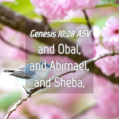 Picture 04 - Genesis 10:28 ASV - and Obal, and Abimael, and - Bible Verse Picture
