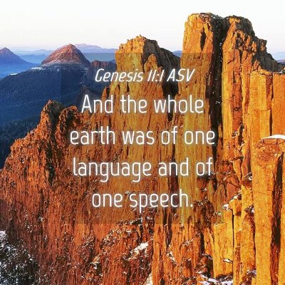 Picture 04 - Genesis 11:1 ASV - And the whole earth was of one language and of - Bible Verse Picture