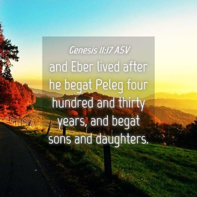 Picture 04 - Genesis 11:17 ASV - and Eber lived after he begat Peleg four hundred - Bible Verse Picture