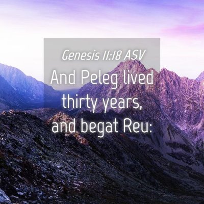 Picture 04 - Genesis 11:18 ASV - And Peleg lived thirty years, and begat - Bible Verse Picture