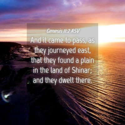 Picture 04 - Genesis 11:2 ASV - And it came to pass, as they journeyed east, that - Bible Verse Picture