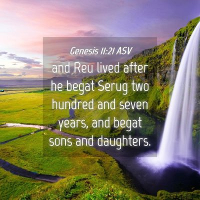 Picture 04 - Genesis 11:21 ASV - and Reu lived after he begat Serug two hundred - Bible Verse Picture