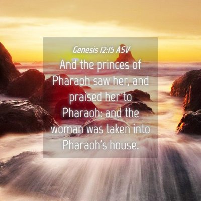 Picture 04 - Genesis 12:15 ASV - And the princes of Pharaoh saw her, and praised - Bible Verse Picture