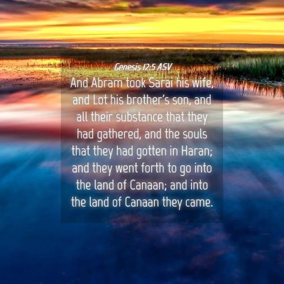 Picture 04 - Genesis 12:5 ASV - And Abram took Sarai his wife, and Lot his - Bible Verse Picture