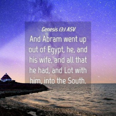 Picture 04 - Genesis 13:1 ASV - And Abram went up out of Egypt, he, and his wife, - Bible Verse Picture