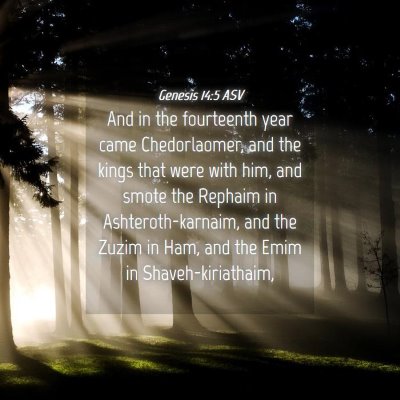 Picture 04 - Genesis 14:5 ASV - And in the fourteenth year came Chedorlaomer, and - Bible Verse Picture