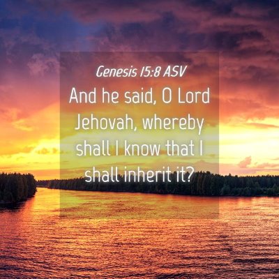 Picture 04 - Genesis 15:8 ASV - And he said, O Lord Jehovah, whereby shall I know - Bible Verse Picture