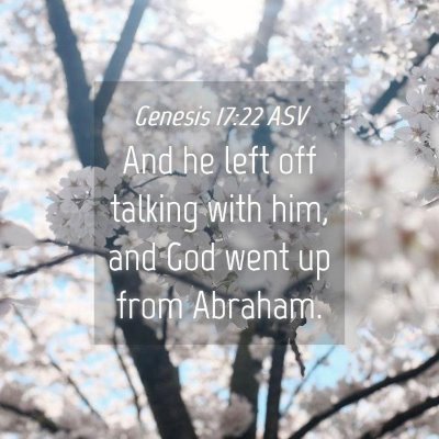 Picture 04 - Genesis 17:22 ASV - And he left off talking with him, and God went up - Bible Verse Picture