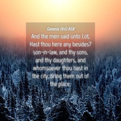 Picture 04 - Genesis 19:12 ASV - And the men said unto Lot, Hast thou here any - Bible Verse Picture