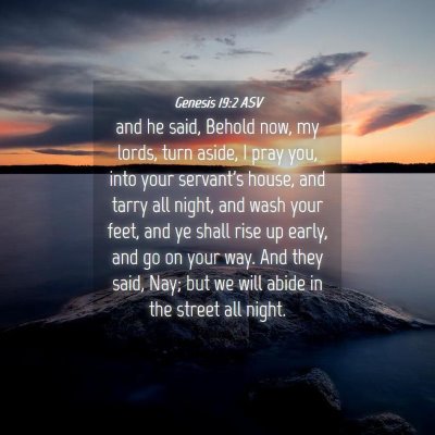 Picture 04 - Genesis 19:2 ASV - and he said, Behold now, my lords, turn aside, I - Bible Verse Picture