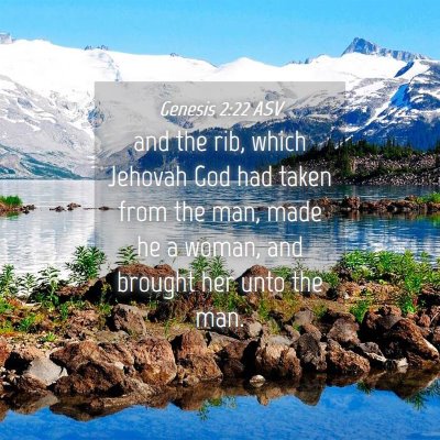 Picture 04 - Genesis 2:22 ASV - and the rib, which Jehovah God had taken from the - Bible Verse Picture