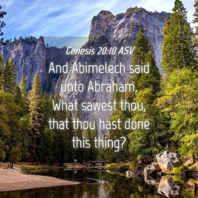 Picture 04 - Genesis 20:10 ASV - And Abimelech said unto Abraham, What sawest - Bible Verse Picture