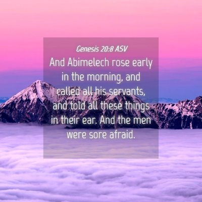Picture 04 - Genesis 20:8 ASV - And Abimelech rose early in the morning, and - Bible Verse Picture